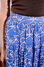 High-Waisted Relaxed A-Line Printed Midi Skirt