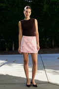 Tonal Bow Applique High-Waisted A-Line Mini Skirt