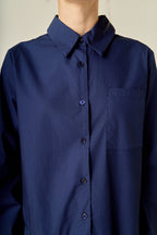 Farbblock-Kurzarm-Hemdblusenkleid