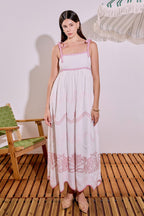 Floral Embroidered Sleeveless Relaxed Fit Maxi Dress