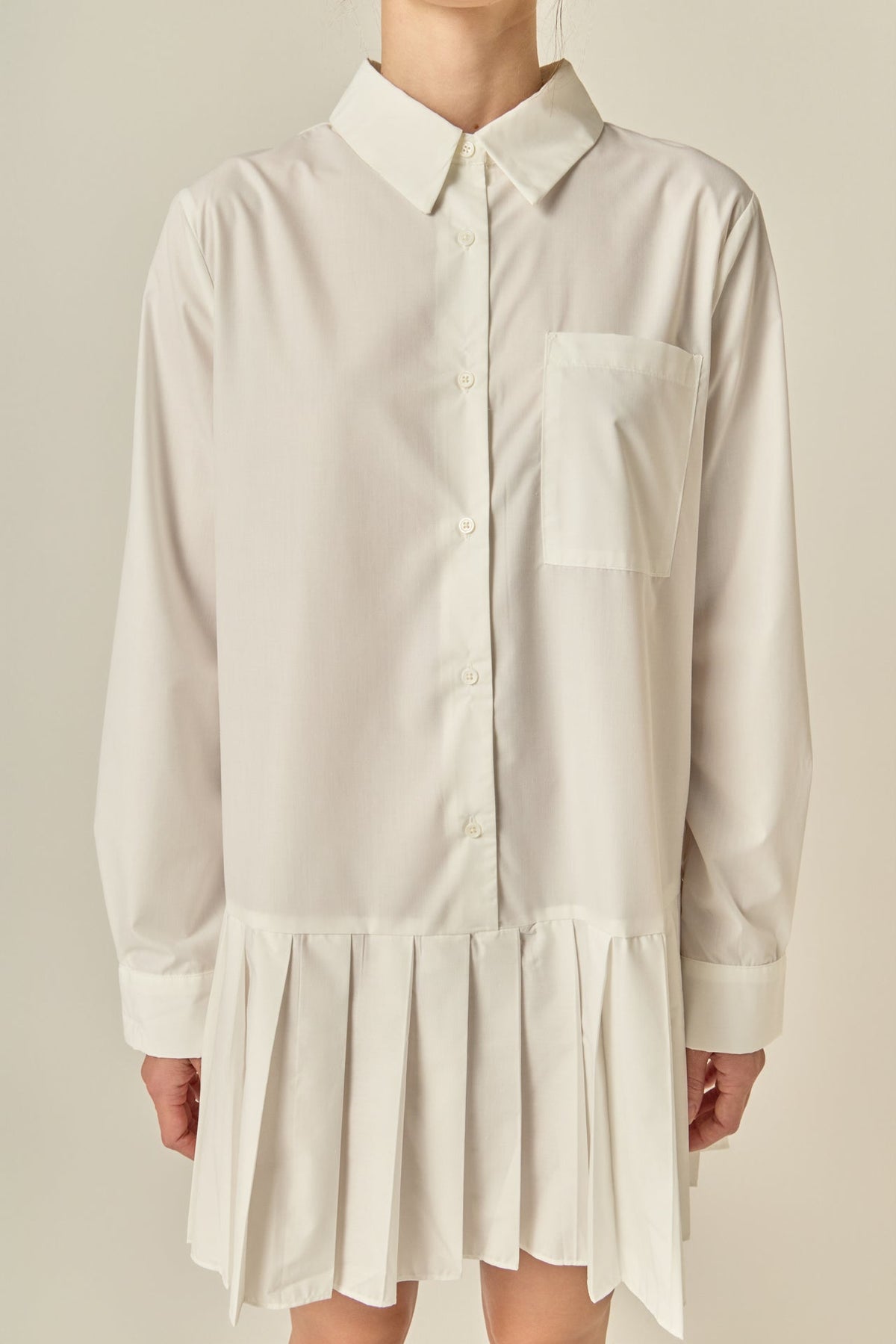 Farbblock-Kurzarm-Hemdblusenkleid