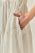 Gehäkeltes Detail Ärmelloses Midi-Strickkleid in entspannter Passform