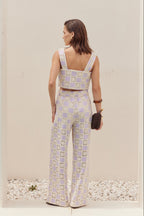 Open Weave Crochet Relaxed Wide Leg Long Pants