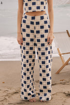 Open Weave Crochet Relaxed Wide Leg Long Pants