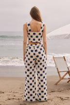 Open Weave Crochet Relaxed Wide Leg Long Pants