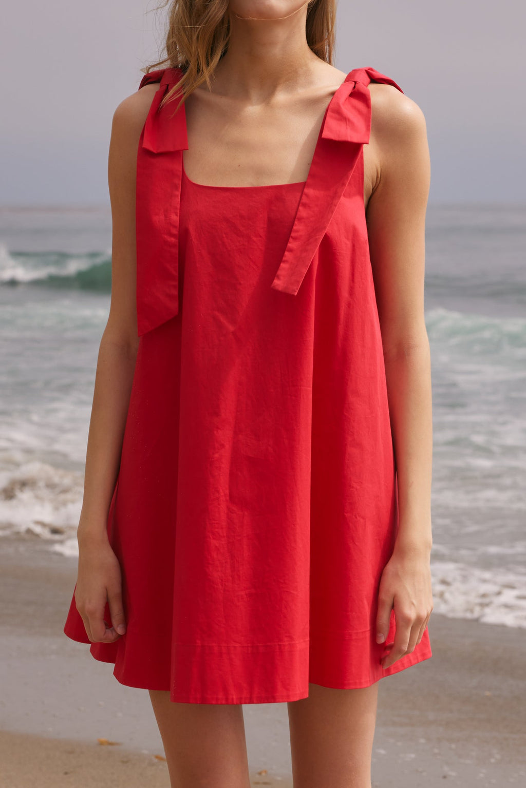 Statement Bow Sleeveless A-Line Fitted Mini Dress