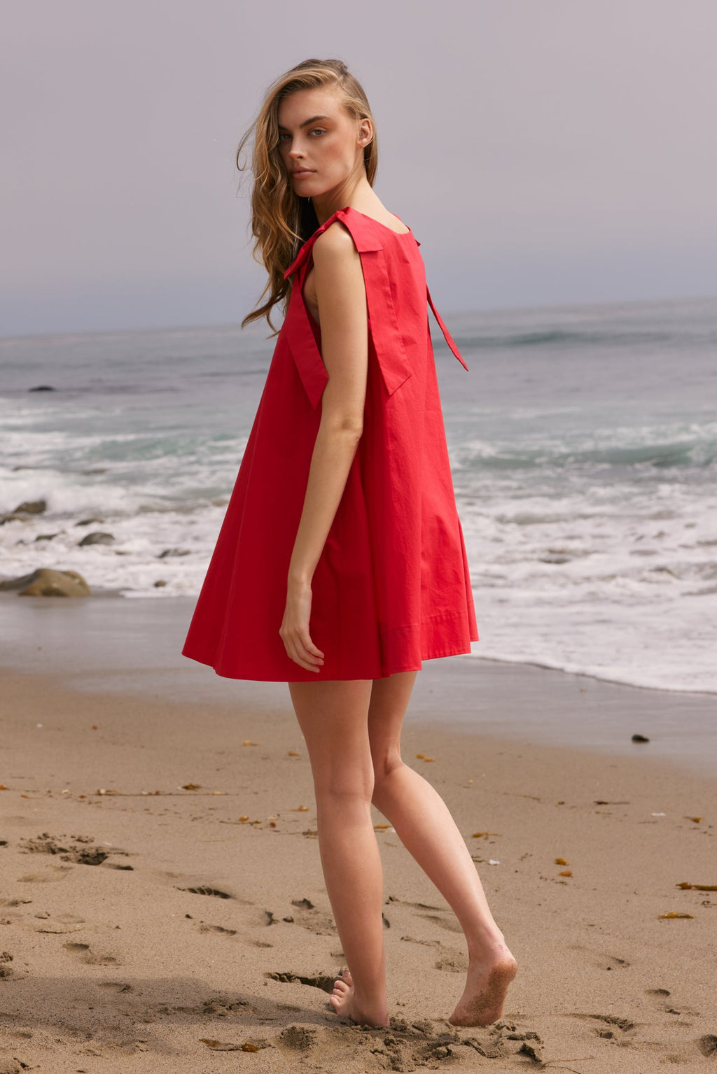 Statement Bow Sleeveless A-Line Fitted Mini Dress