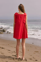 Statement Bow Sleeveless A-Line Fitted Mini Dress
