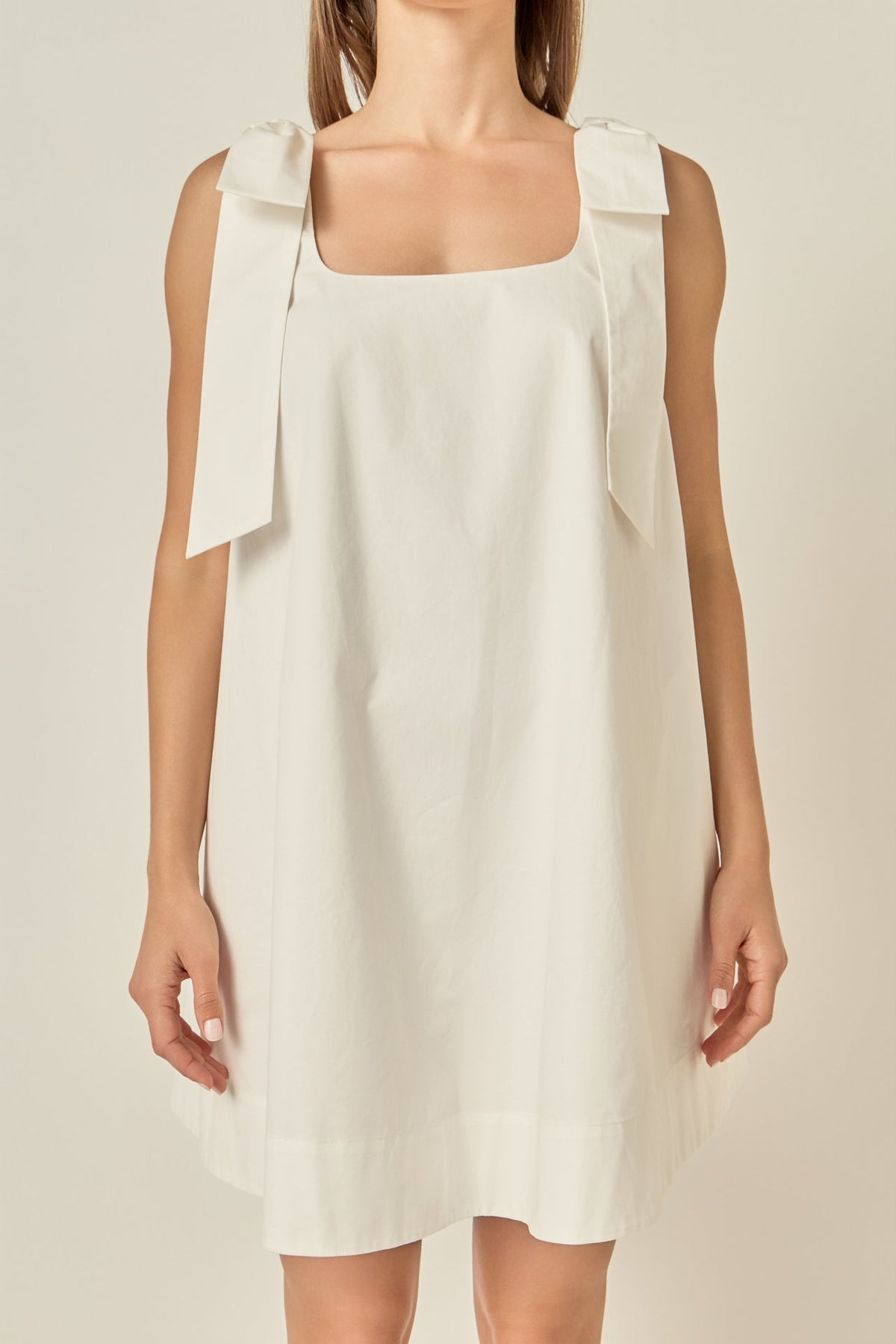 Statement Bow Sleeveless A-Line Fitted Mini Dress