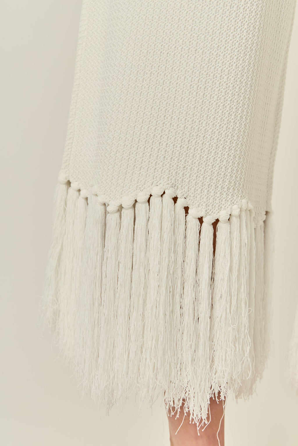 High-Rise Wide Leg Fringe Hem Textured Knit Pull-On Pants