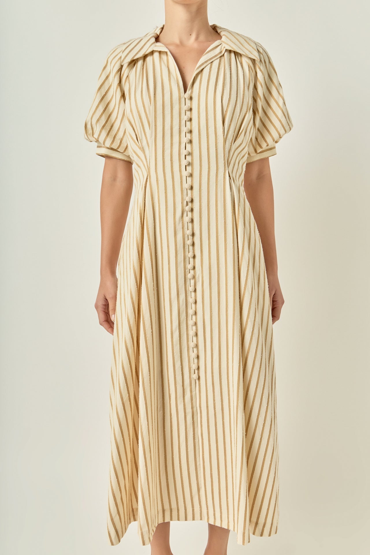 Fit and Flare Stripe Midi Dress