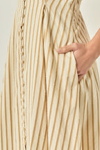 Fit and Flare Stripe Midi Dress